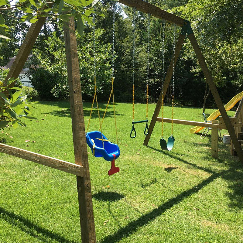 Skogsgrön järnkedja för barn gunga trapets